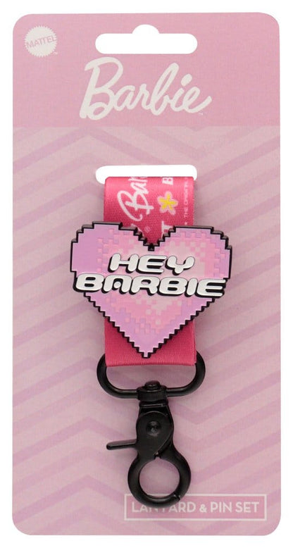 Barbie Schlüsselband & Ansteck-Pin Set