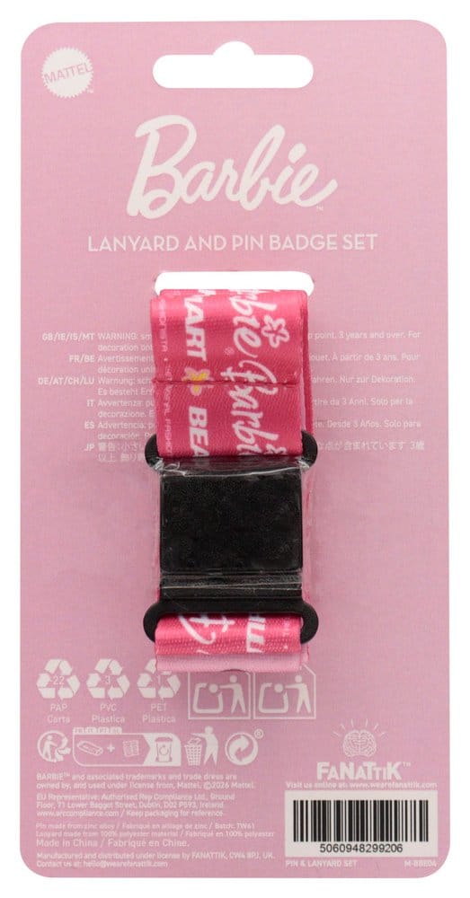 Barbie Schlüsselband & Ansteck-Pin Set