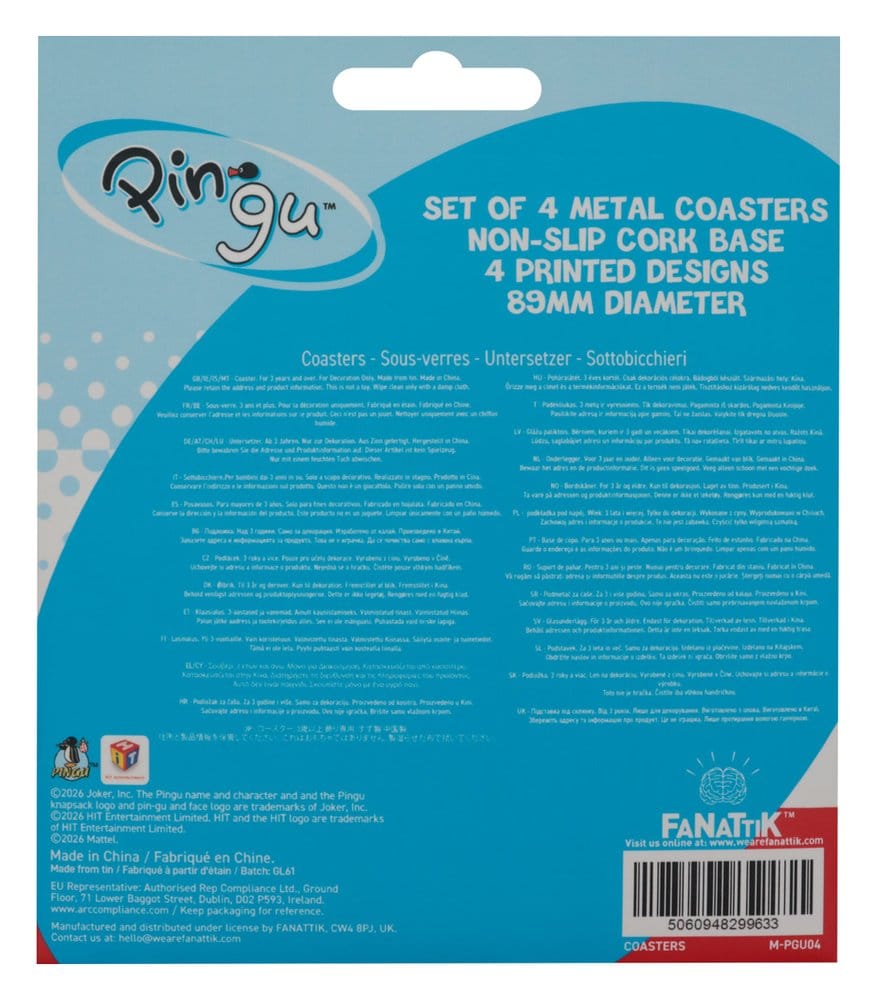 Pingu Untersetzer 4er-Pack