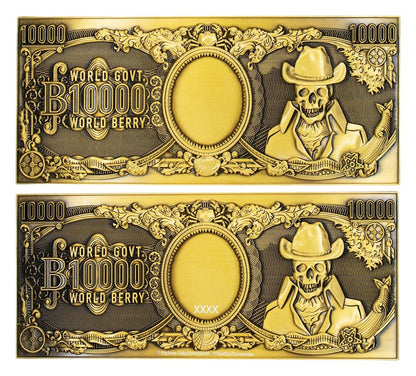 One Piece Replik 10.000 World Berry Metall-Banknote 6 x 15 cm