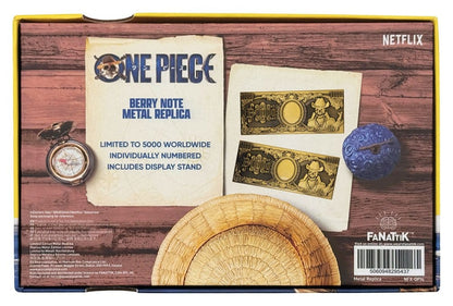 One Piece Replik 10.000 World Berry Metall-Banknote 6 x 15 cm
