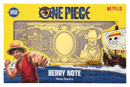 One Piece Replik 10.000 World Berry Metall-Banknote 6 x 15 cm