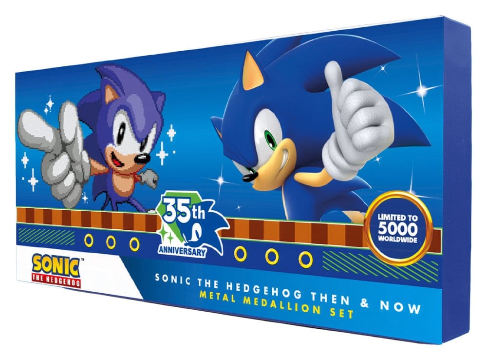 Sonic the Hedgehog Medaillen-Set 35th Anniversary Then & Now Limited Edition