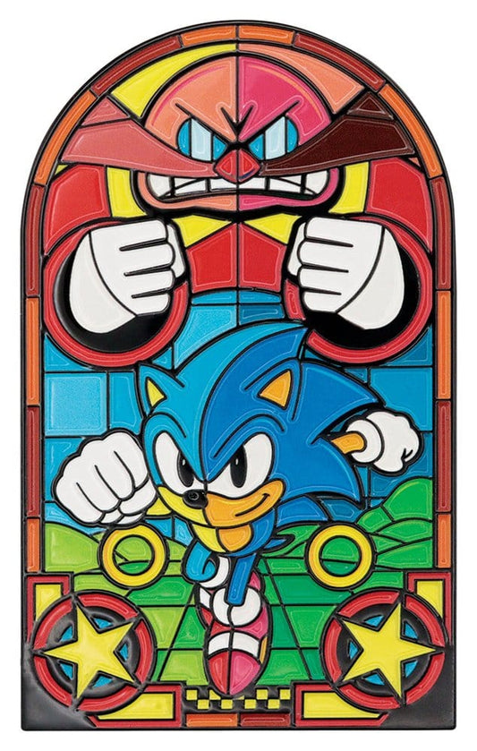 Sonic The Hedgehog Metallbarren Stained Glass Window Style 60 cm
