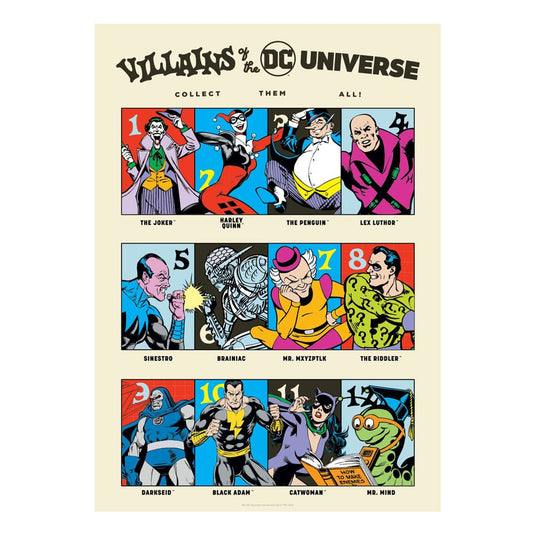 DC Comis Kunstdruck 90th Anniversary Villains Limited Edition 42 x 30 cm