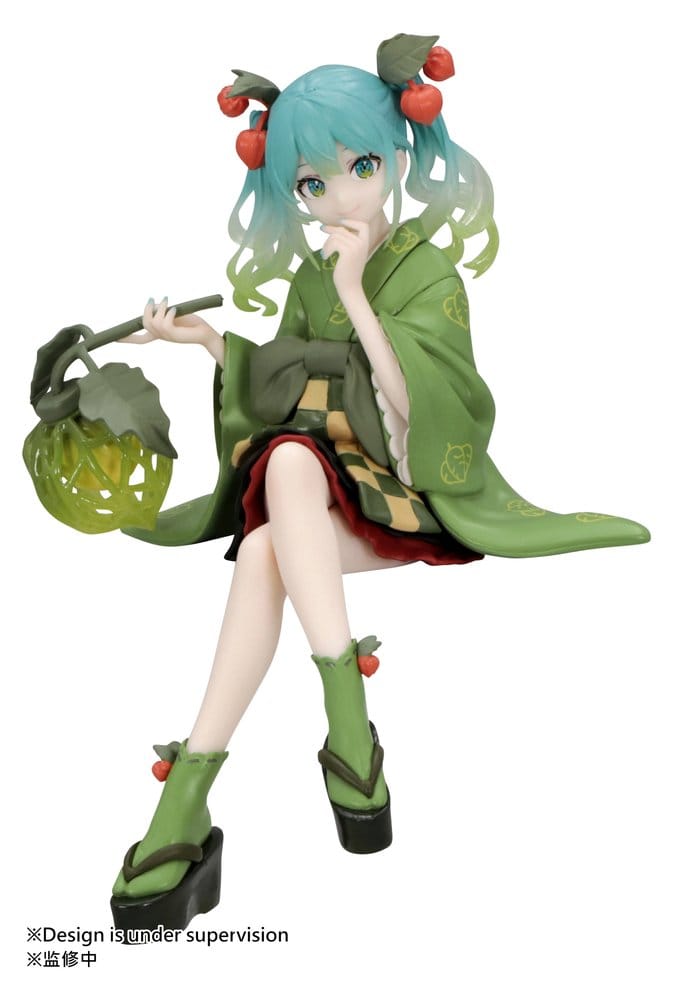 Hatsune Miku Noodle Stopper PVC Figur Flower Fairy Winter Cherry Green Color Ver. 15 cm