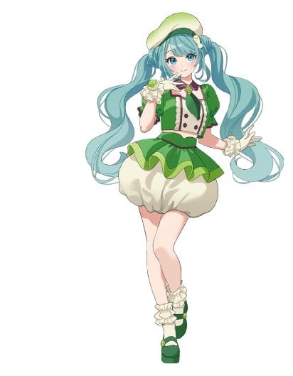 Hatsune Miku x Tirol Choco Collaboration PVC Figur Matcha Mochi Ver. 19 cm