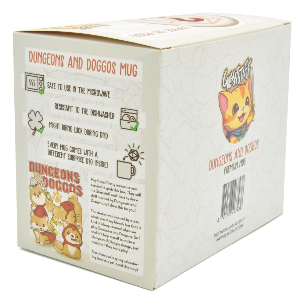 Glassstaff Geschenkbox Tasse & Würfel D20 Dungeons & Doggos