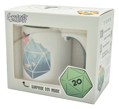 Glassstaff Geschenkbox Tasse & Würfel D20 A D20 Scene