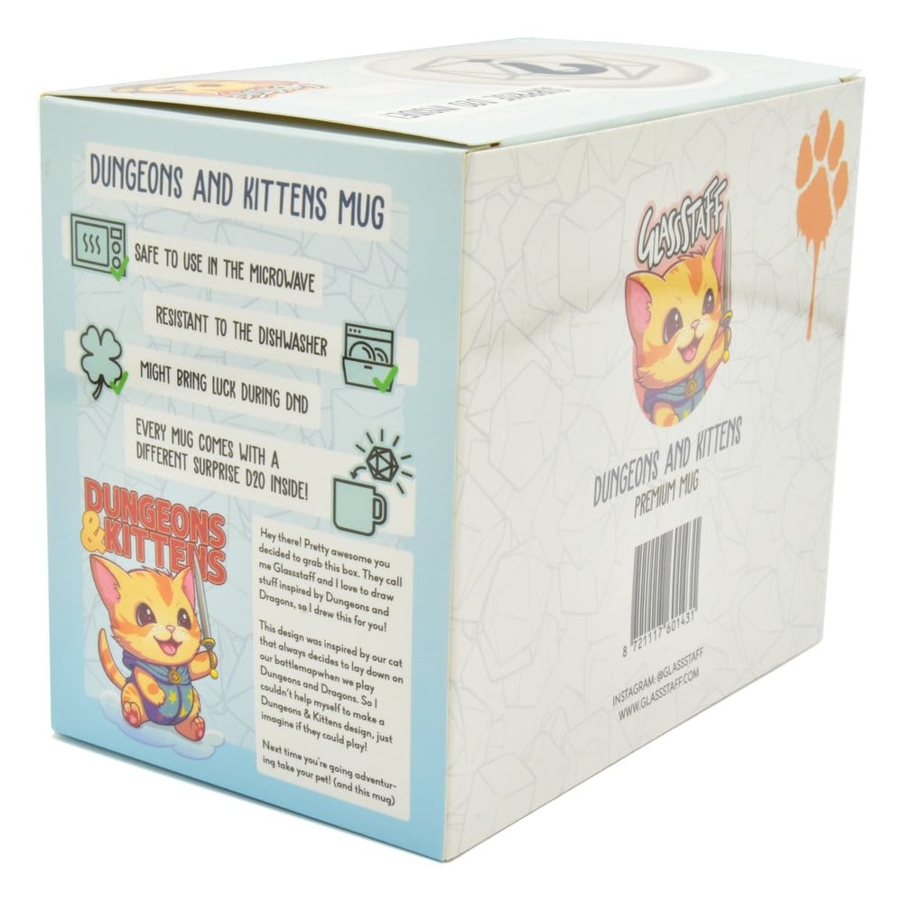 Glassstaff Geschenkbox Tasse & Würfel D20 Dungeons & Kittens