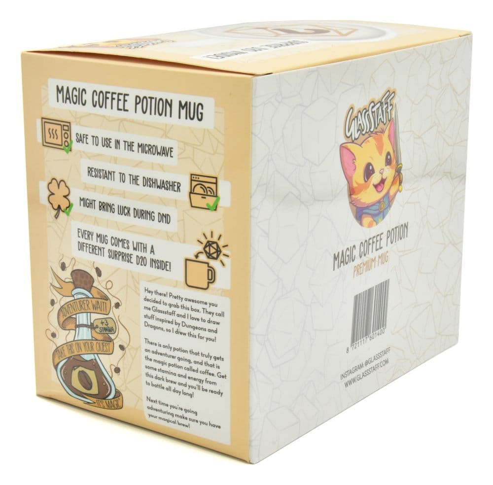 Glassstaff Geschenkbox Tasse & Würfel D20 Coffee Potion