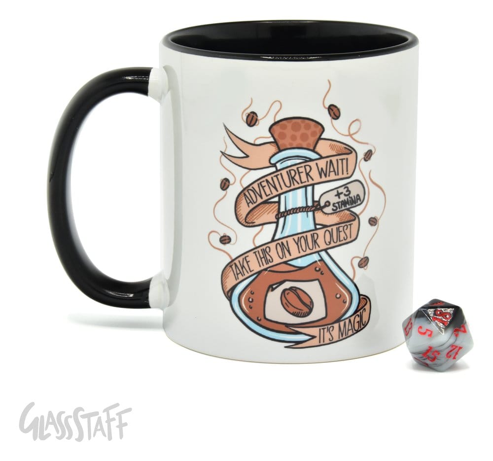 Glassstaff Geschenkbox Tasse & Würfel D20 Coffee Potion