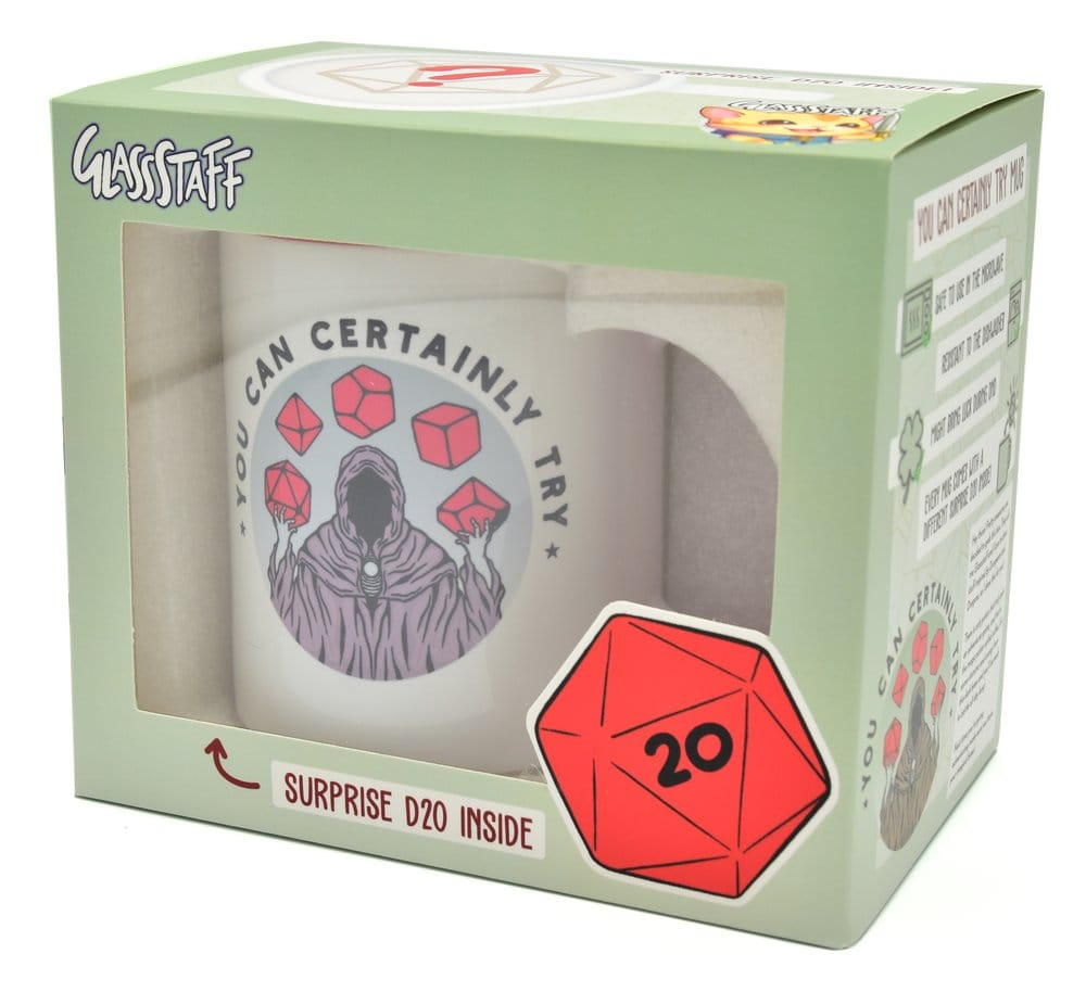 Glassstaff Geschenkbox Tasse & Würfel D20 You can certainly try