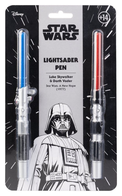 Star Wars Set mit 2 Lichtschwert-Stiften  Luke Skywalker & Darth Vader