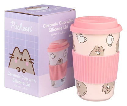 Pusheen Keramikbecher mit Deckel 400 ml