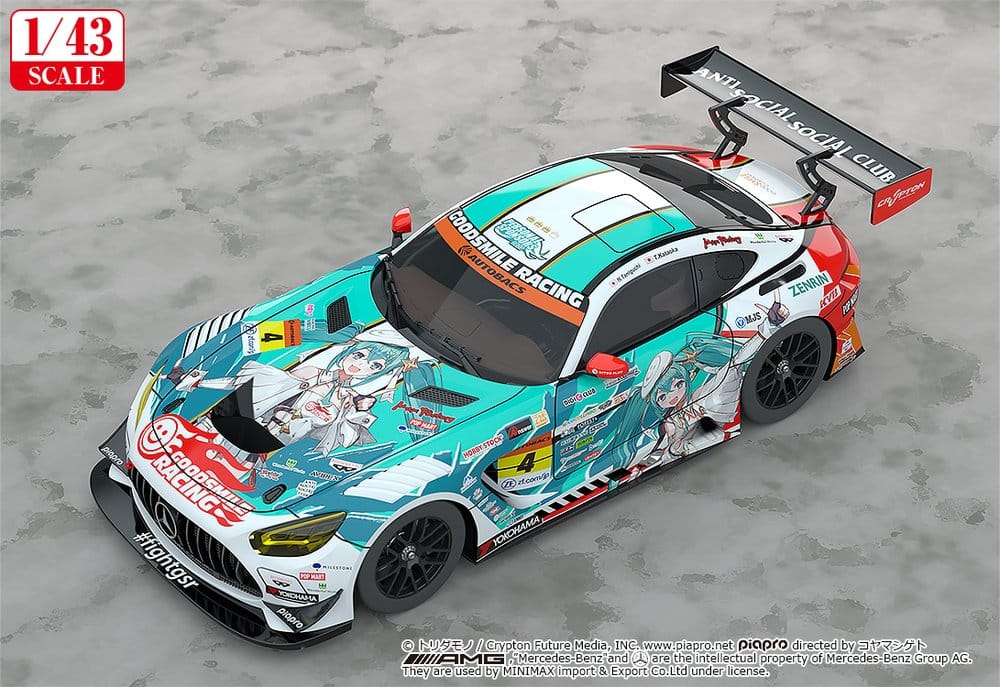 Hatsune Miku GT Project Fahrzeug 1/43 Good Smile Hatsune Miku AMG 2023 Season Opening Ver. 11 cm