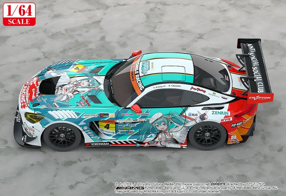 Hatsune Miku GT Project Fahrzeug 1/64 AMG 2023 Season Opening Ver. 7 cm