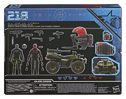 G.I. Joe Classified Series Actionfiguren & Fahrzeuge Set Snake Eyes & Varmint ATV vs. Stealth Viper & Cobra Stealth Flight Pod (Trubble Bubble) 15 cm