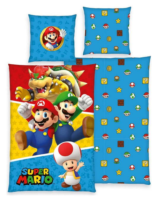Pokémon Bettwäsche Super Mario (Mario, Luigi, Toad, Bowser) 135 x 200 cm