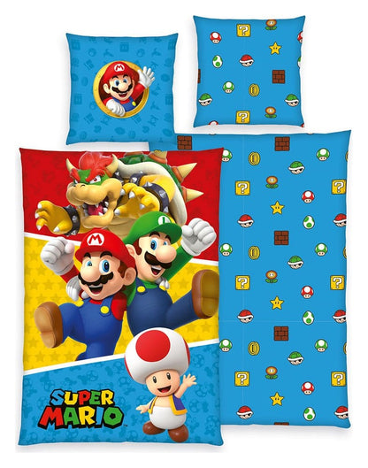 Pokémon Bettwäsche Super Mario (Mario, Luigi, Toad, Bowser) 135 x 200 cm