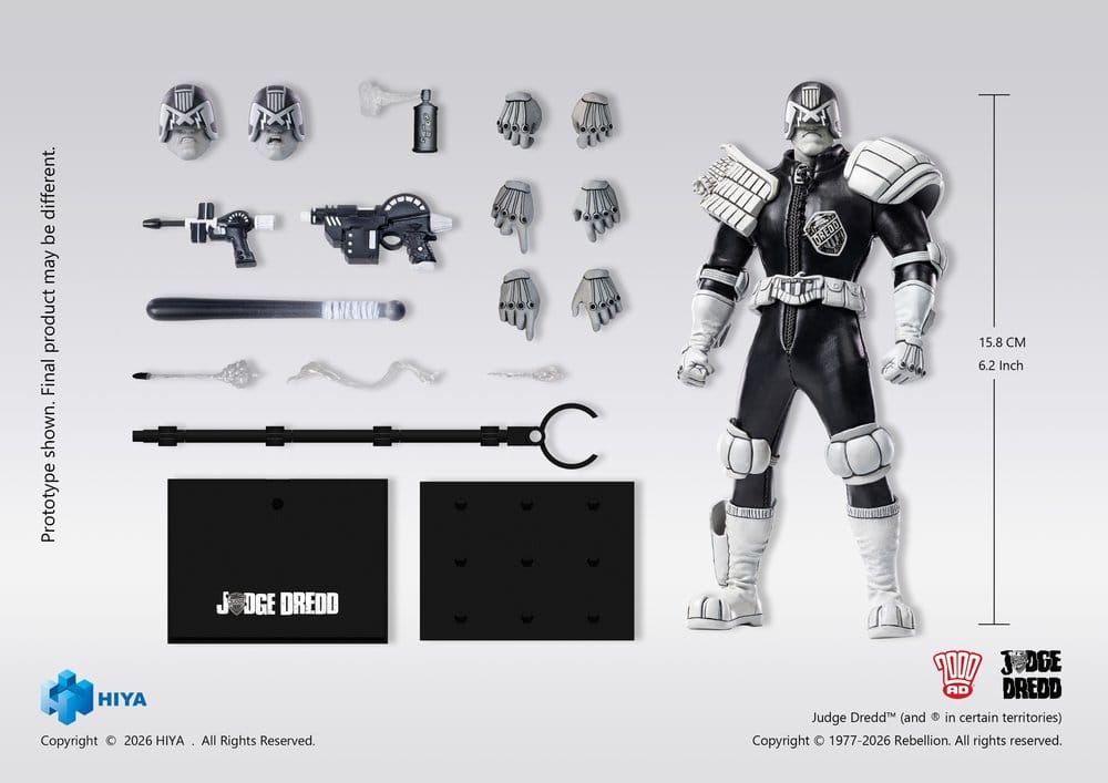 Judge Dredd Exquisite Super Actionfigur 1/12 Judge Dredd Black & White Ver. 15 cm
