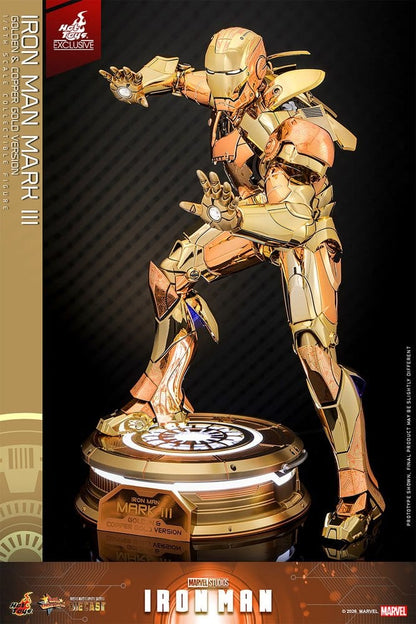 Iron Man Movie Masterpiece Diecast Actionfigur 1/6 Iron Man Mark III (Golden & Copper Gold Version) Hot Toys Exclusive 33 cm