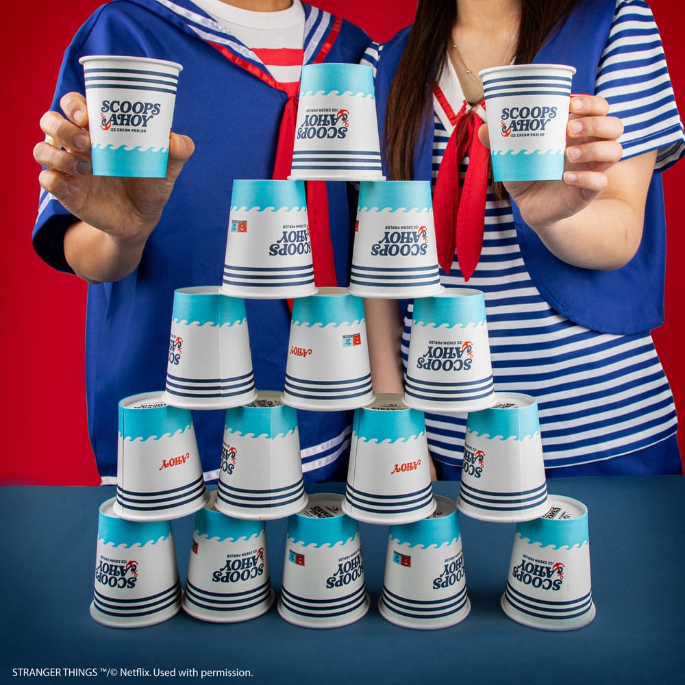 Stranger Things Set von 24 Pappbechern Scoops Ahoy