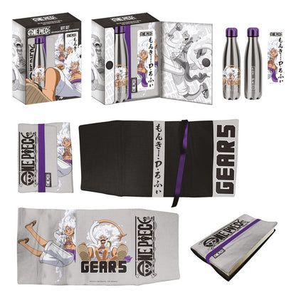 One Piece Stahlflasche, Sticker, Buchumschlag Geschenkset Gears