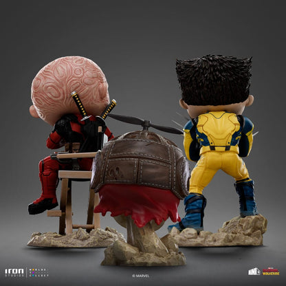 Deadpool & Wolverine Mini Co. PVC Figur Deadpool and Wolverine set Unmasked 14 cm