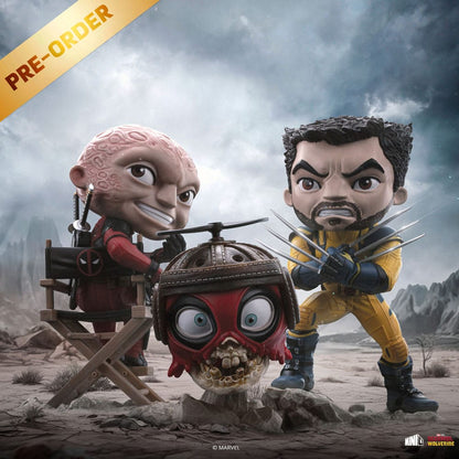 Deadpool & Wolverine Mini Co. PVC Figur Deadpool and Wolverine set Unmasked 14 cm