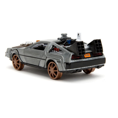 Zurück in die Zukunft III Hollywood Rides Diecast Modell 1/32 DeLorean Time Machine Railroad Wheels