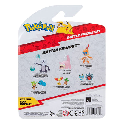 Pokémon Battle Figure Set Figuren 3er-Pack Gladiantri, Schiggy #1, Panpyro 5 cm