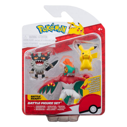 Pokémon Battle Figure Set Figuren 3er-Pack Pikachu #8, Mauzinger, Resladero 5 cm