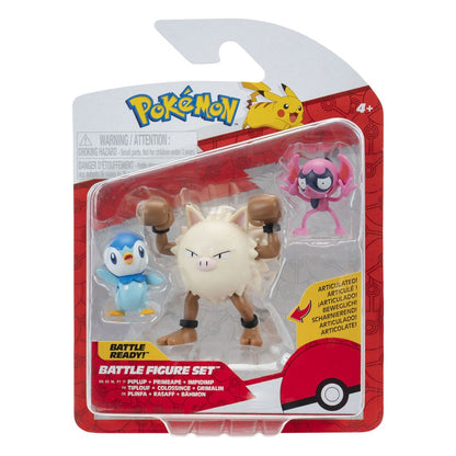 Pokémon First Partner Battle Figure Set Figuren 3er-Pack Bähmon, Plinfa & Rasaff