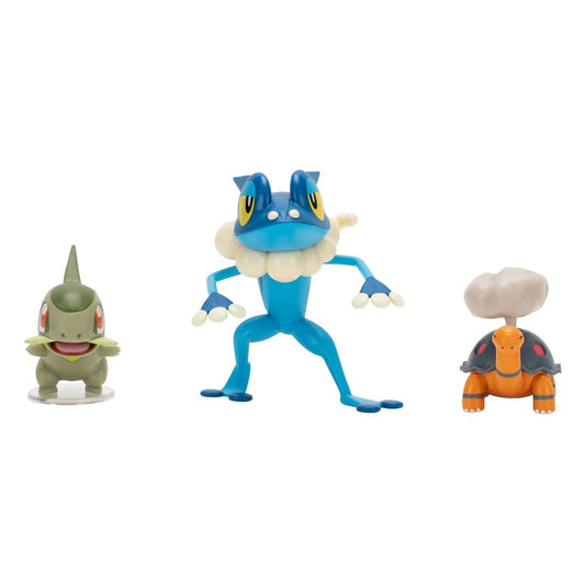 Pokémon First Partner Battle Figure Set Figuren 3er-Pack Qurtel, Milza & Amphizel