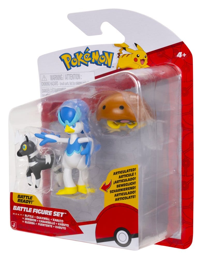 Pokémon Battle Figure Actionfiguren 3er-Pack Elezeba, Kabuto & Fuentente