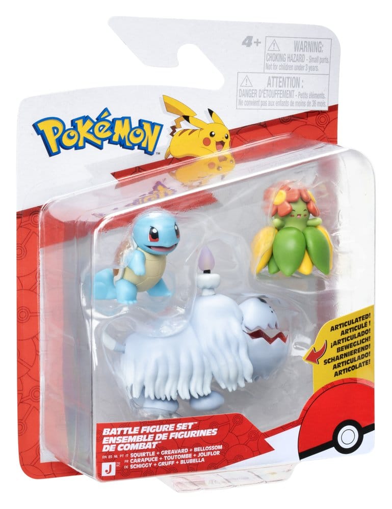 Pokémon Battle Figure Actionfiguren 3er-Pack Schiggy, Gruff & Blubella
