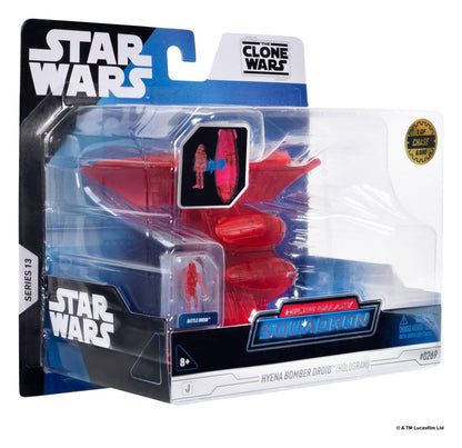 Star Wars Mittelgroßes Fahrzeug & Figuren Set Hyänen-Bomber (Rotes Hologramm) & Kampfdroide (Chase)