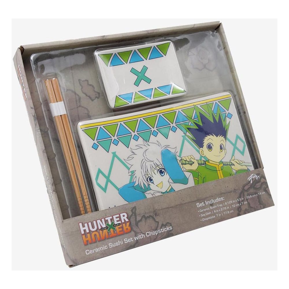 Hunter x Hunter Keramik Sushi Set mit Essstäbchen Gon & Killua