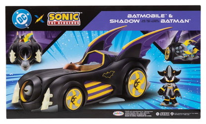 DC x Sonic - The Hedgehog Actionfigur mit Fahrzeug Shadow Batman & Batmobile 6 cm