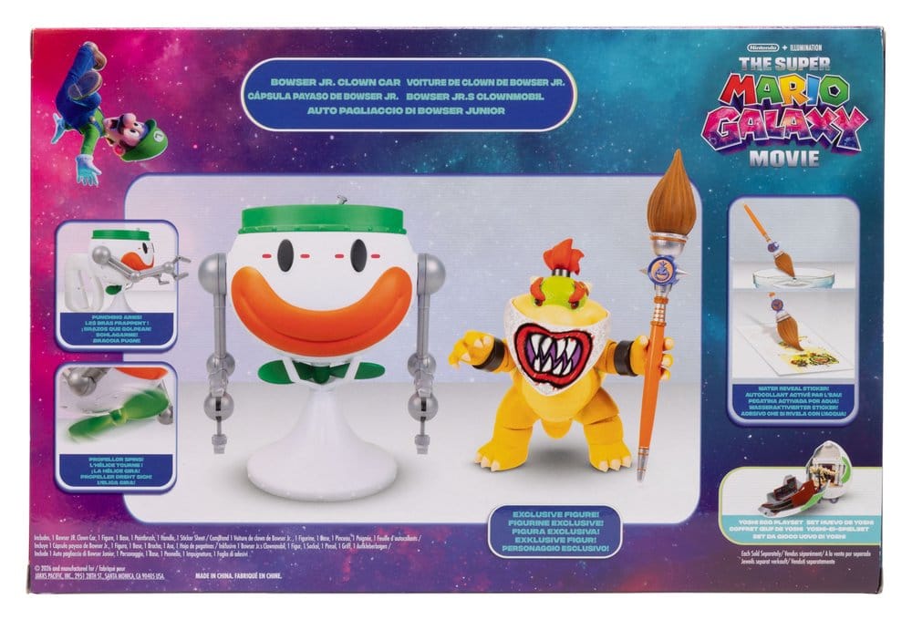 Der Super Mario Galaxy Film Actionfigur Bowser Jr. with Clown Car 13 cm