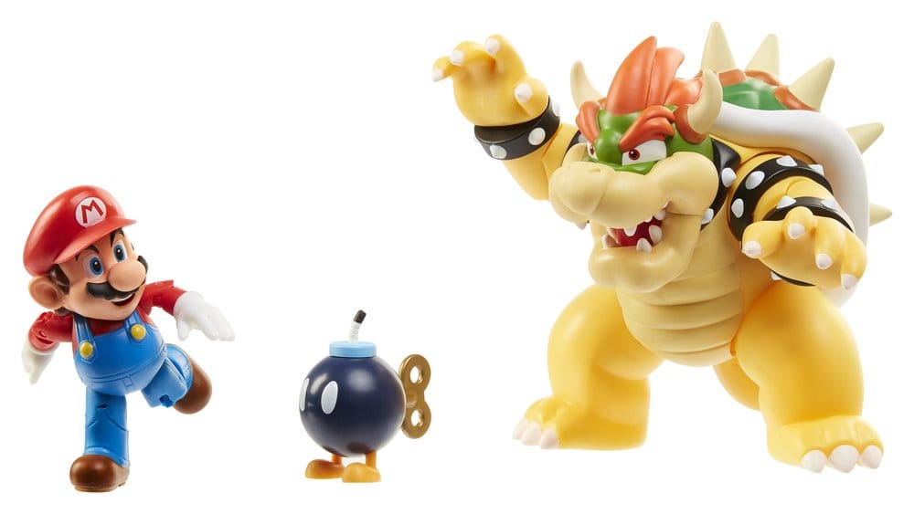 World of Nintendo Actionfiguren 3er-Pack Mario vs. Bowser Lava Battle