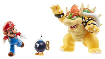 World of Nintendo Actionfiguren 3er-Pack Mario vs. Bowser Lava Battle
