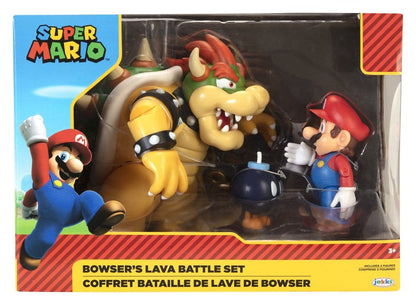 World of Nintendo Actionfiguren 3er-Pack Mario vs. Bowser Lava Battle