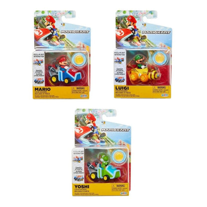 World of Nintendo Super Mario Kart Rückzug-Fahrzeuge mit Figuren Wave 1 Sortiment (12)