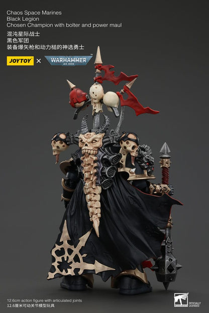 Warhammer 40k Actionfigur Chaos Space Marines Black Legion Chosen Champion with bolter and power maul 20 cm