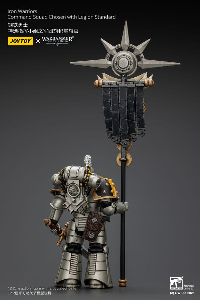 Warhammer The Horus Heresy Actionfigur 1/18 lron Warriors Command Squad Chosen with Legion Standard 12 cm