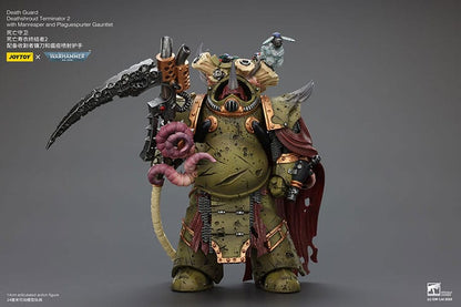 Warhammer 40k Actionfigur 1/18 Death Guard Deathshroud Terminator 2 with Manreaper and Plaguespurter Gauntlet 14 cm