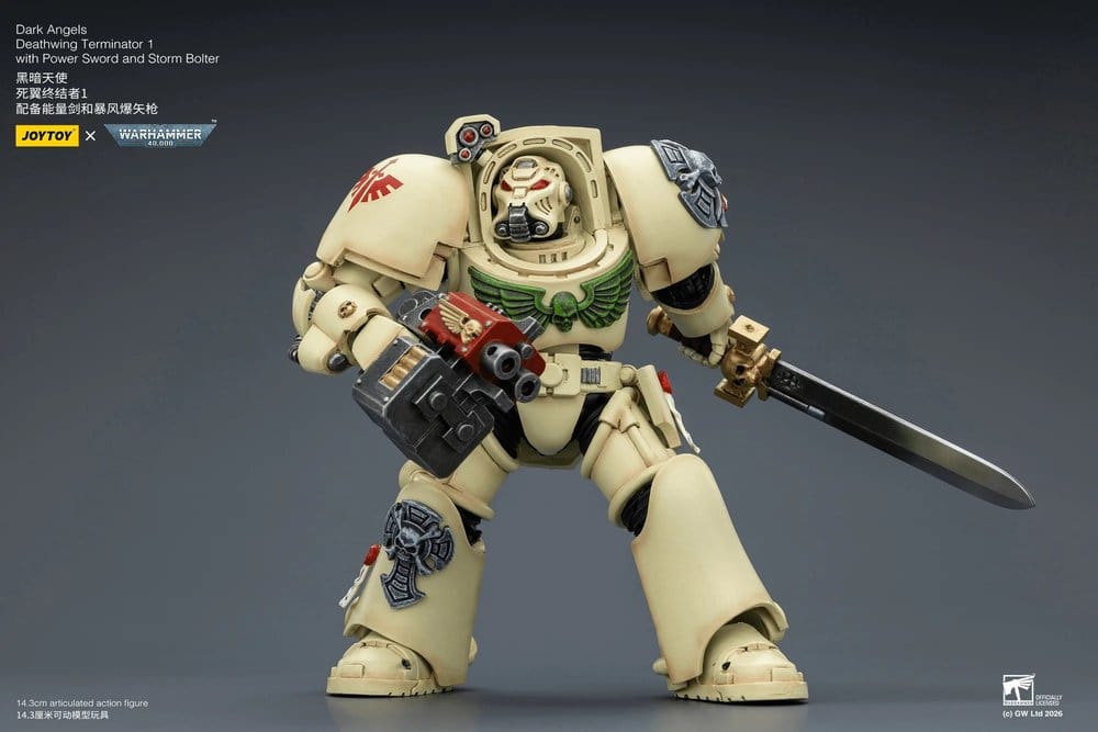 Warhammer 40,000 Actionfigur Dark Angels Deathwing Terminator 1 with Power Sword and Storm Bolter 14 cm