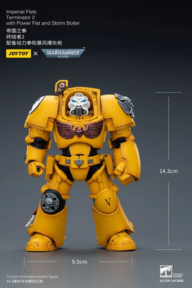 Warhammer 40,000 Actionfigur Imperial Fists Terminator 2 with Power Fist and Storm Bolter 14 cm